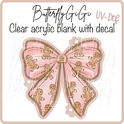 Gingerbread Bow UV DTF