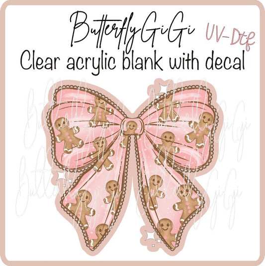 Gingerbread Bow UV DTF