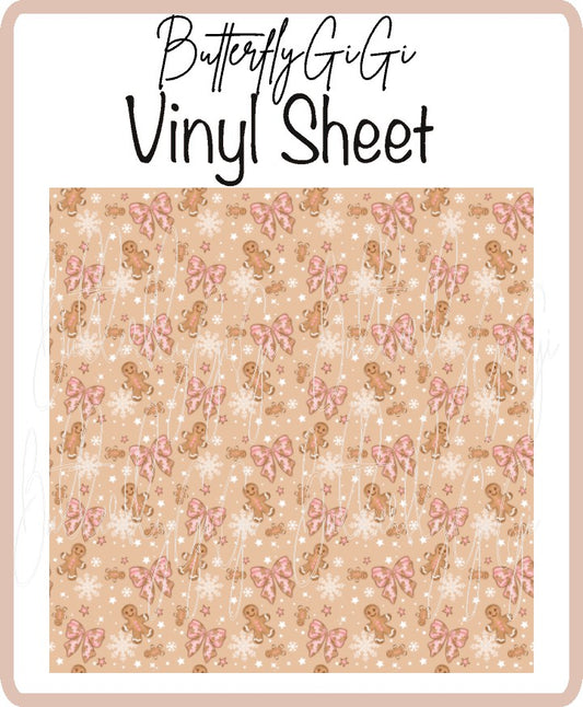 Gingerbread Bow Vinyl Sheet