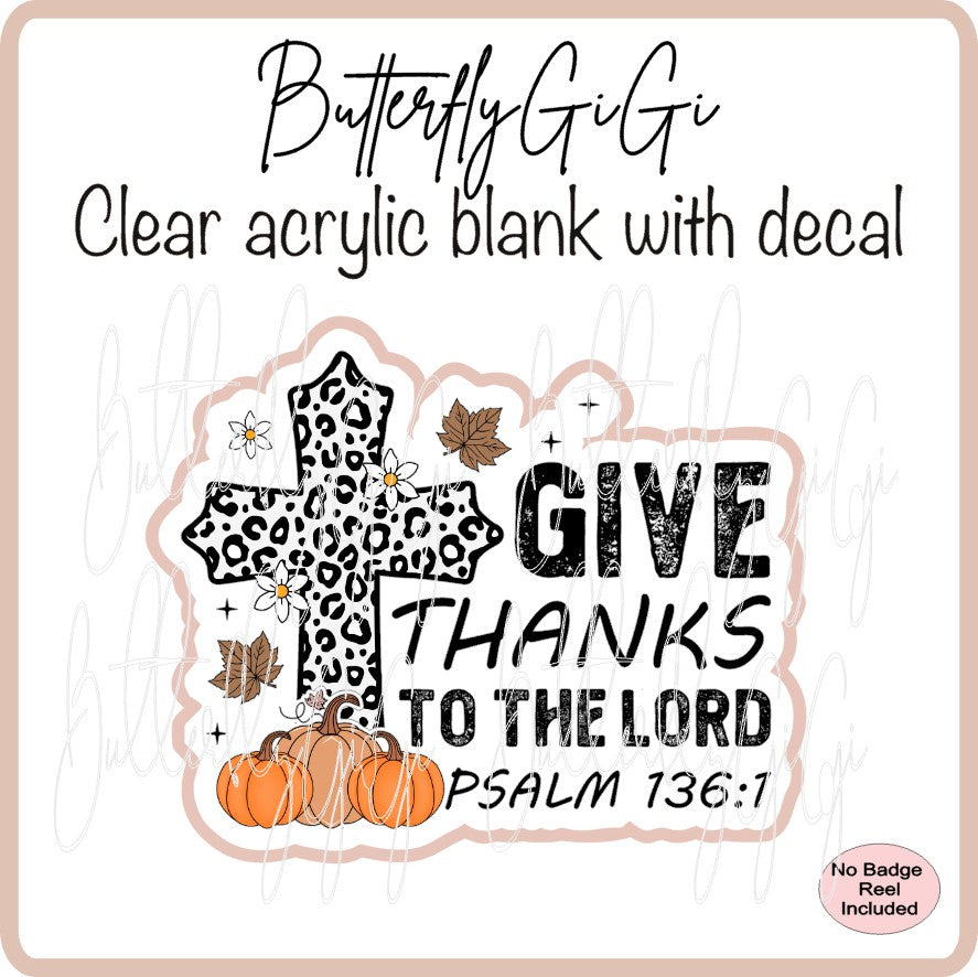 Fall Give Thanks Cross