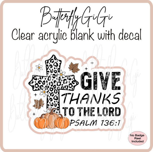 Fall Give Thanks Cross
