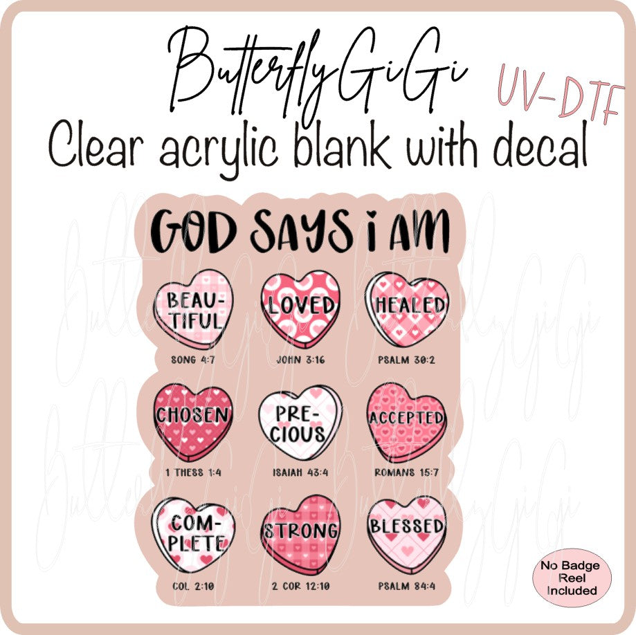 UVDTF Valentine God Says I am