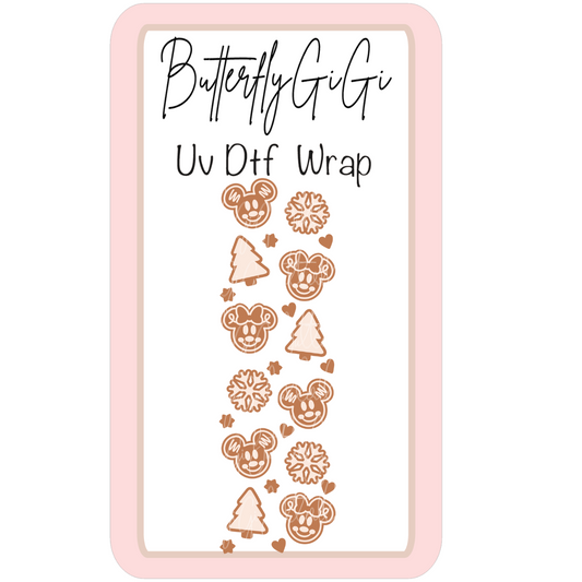 Wrap Gold Mouse Christmas UV Dtf