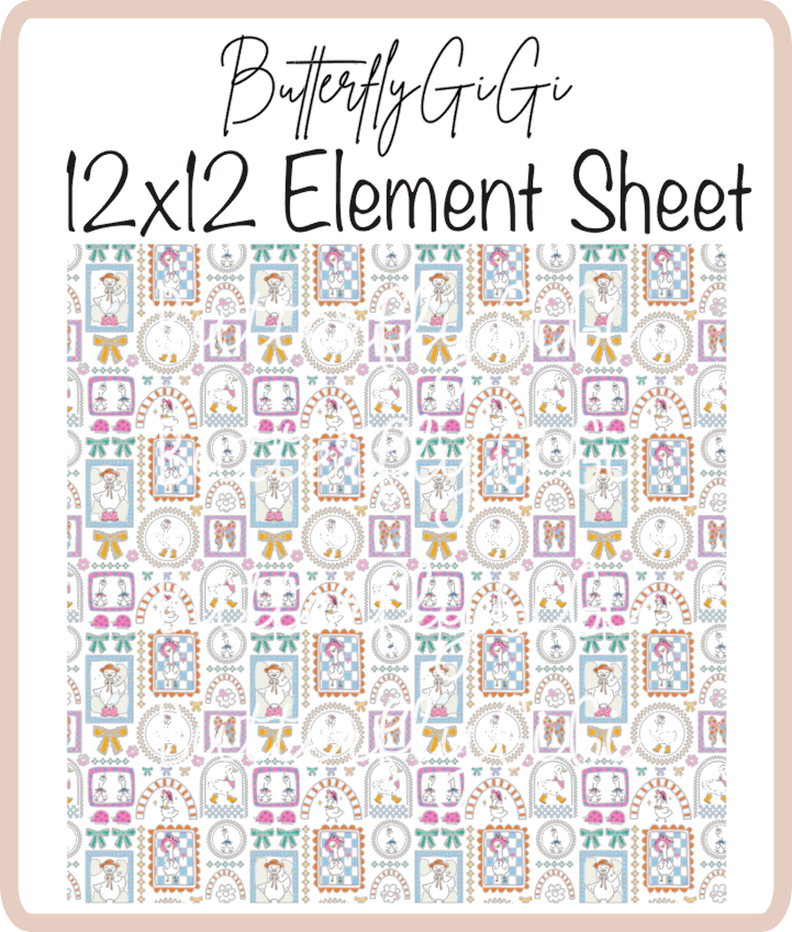 Goose Frame 12x12 UVDTF Element Sheet