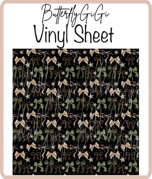 Green Bows Vinyl Sheet