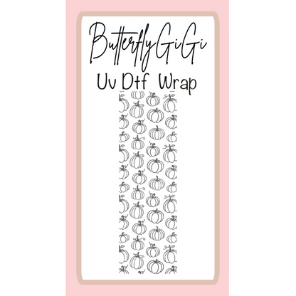 Wrap Halloween Pumpkin Black UV DTF