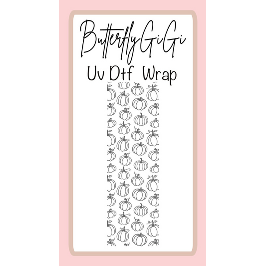 Wrap Halloween Pumpkin Black UV DTF