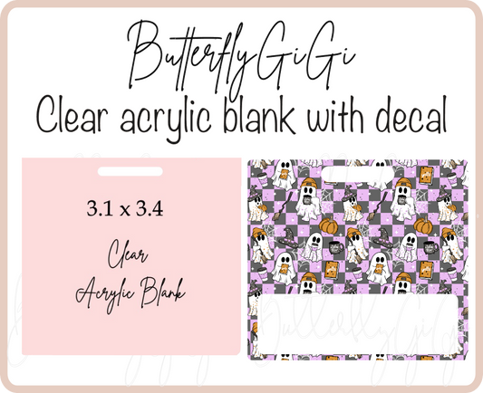 Halloween Ghosts Badge Buddy Acrylic Blank & Decal