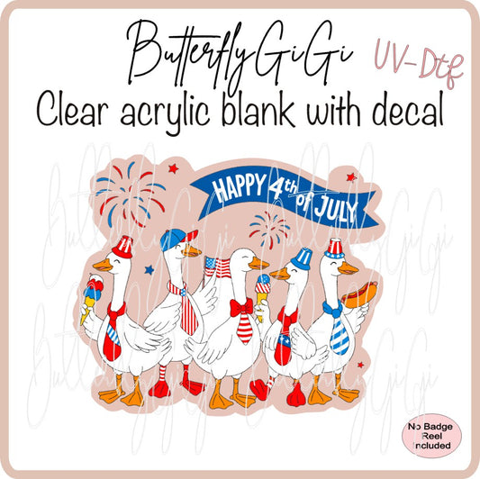 UVDTF Patriotic Happy 4th Geese