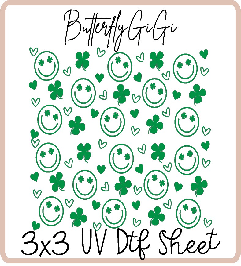 Happy Clover Uv Dtf SHEET