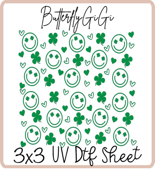 Happy Clover Uv Dtf SHEET