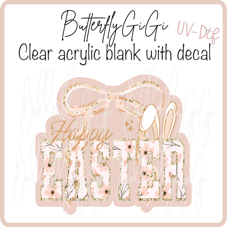 Happy Easter Gold UvDTF