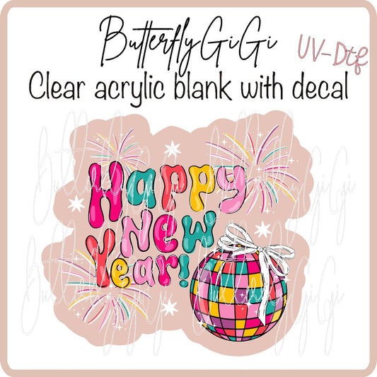 Happy New Year Fireworks  UV DTF