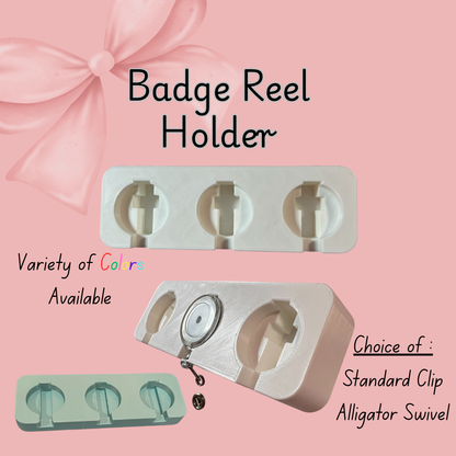 Badge Reel Holder Standard/Alligator (3)  3D Printed
