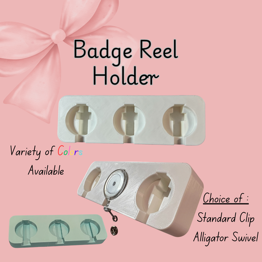Badge Reel Holder Standard/Alligator (3)  3D Printed