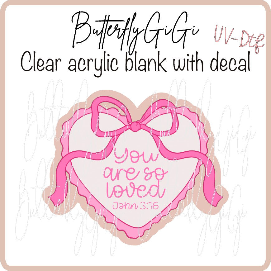 Heart Bow So Loved  UV DTF
