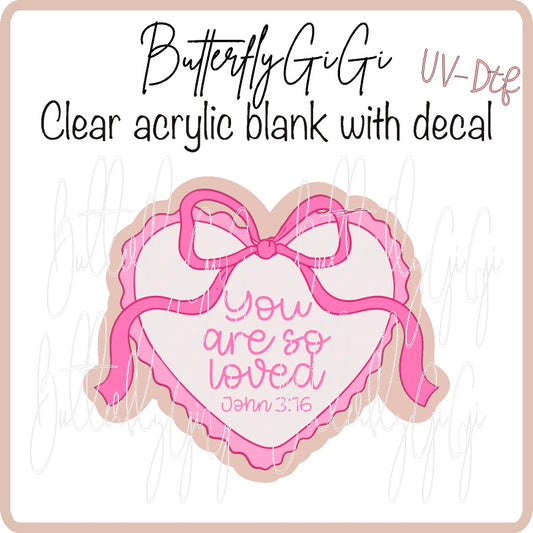 Heart Bow So Loved  UV DTF