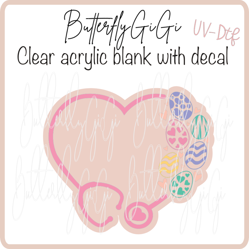 Heart Egg Stethoscope UvDTF