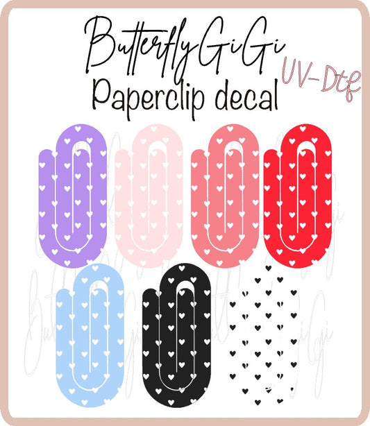 Hearts Paperclip Decal UvDTF