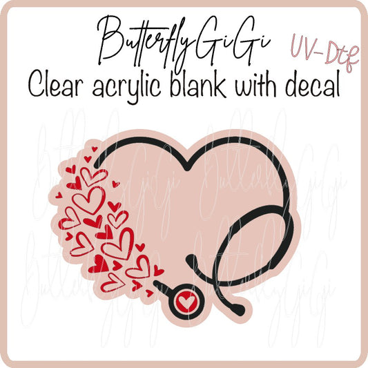 Heart Stethoscope UV DTF
