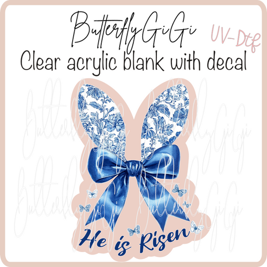 He is Risen Blue Chinoiserie  UvDTF