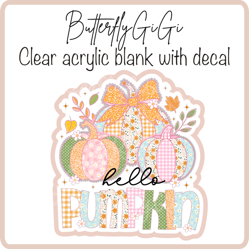 Hello pumpkin pink patch