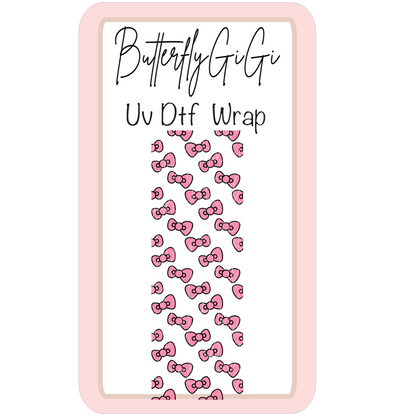 Wrap Kitty Pink Bow UV Dtf