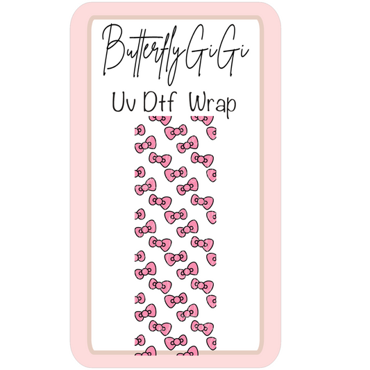 Wrap Kitty Pink Bow UV Dtf