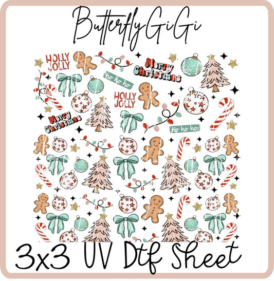 Holly Jolly  Uv Dtf Sheet