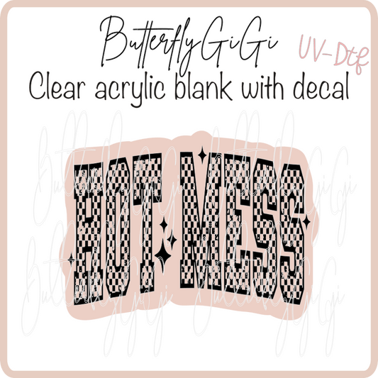 Hot Mess Checkered UvDTF