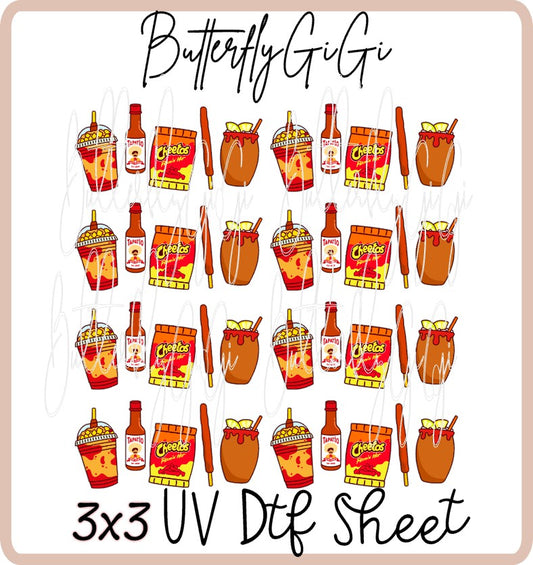 3x3 Hot Spicy Uv Dtf SHEET