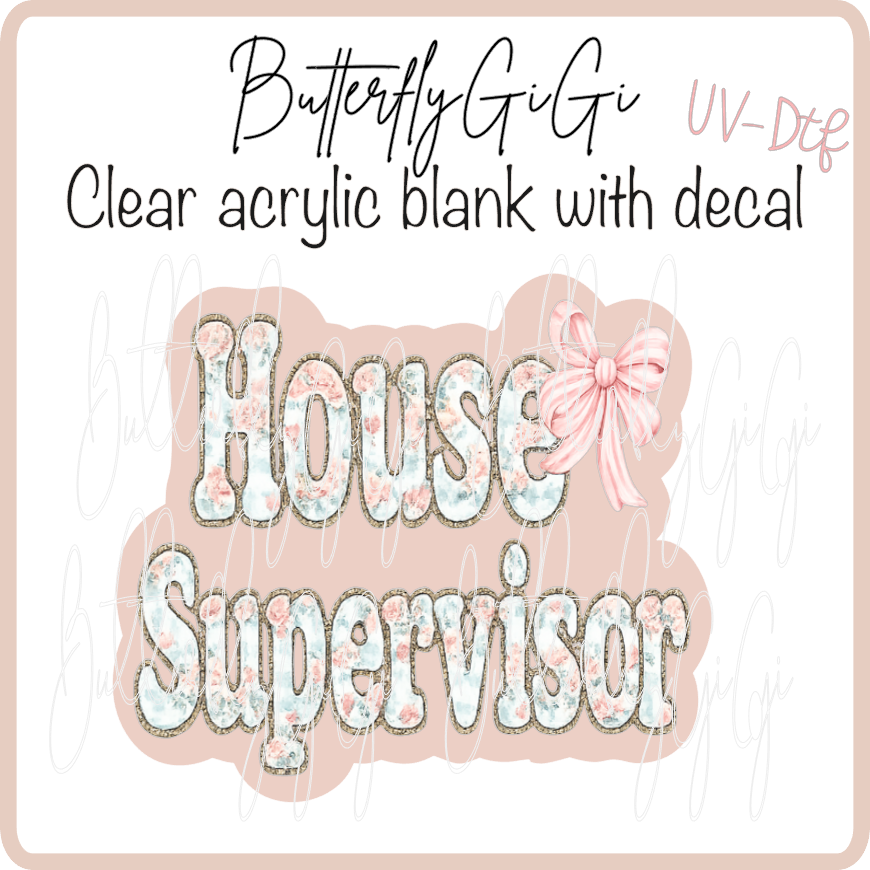 House Supervisor Floral Gingham UvDTF