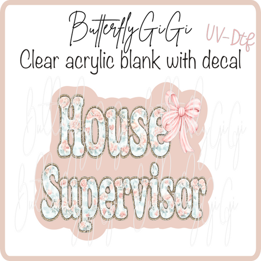 House Supervisor Floral Gingham UvDTF