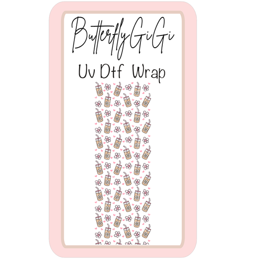Wrap Iced Coffee Daisy UV Dtf