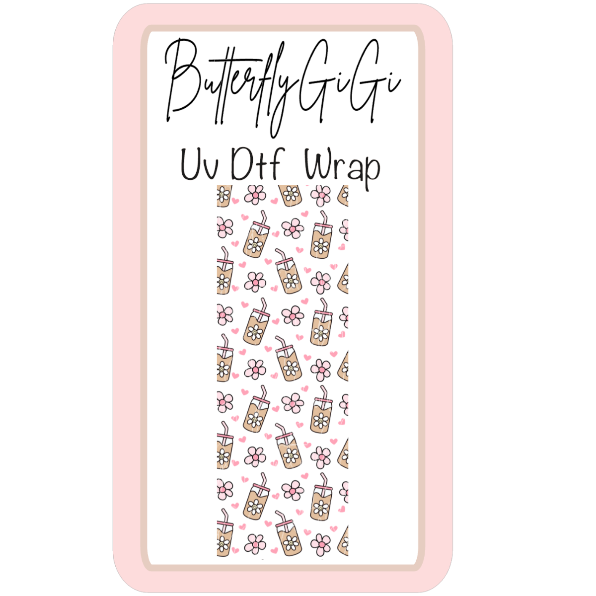 Wrap Iced Coffee Daisy UV Dtf