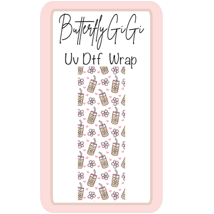 Wrap Iced Coffee Daisy UV Dtf