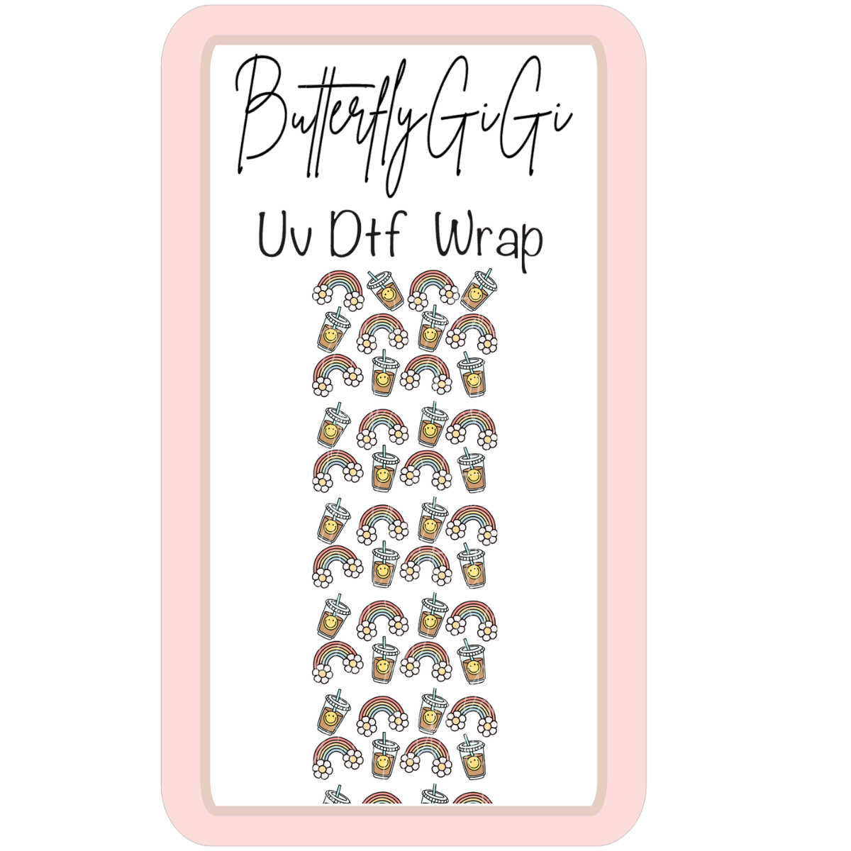 Wrap Iced Coffee Rainbow UV Dtf