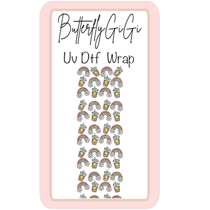Wrap Iced Coffee Rainbow UV Dtf
