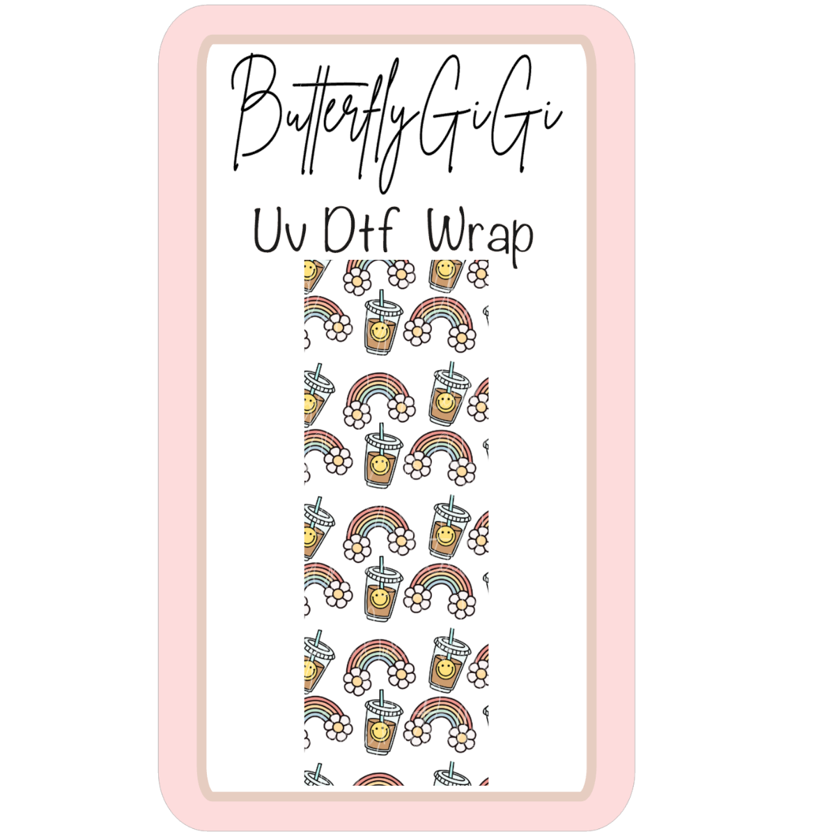 Wrap Iced Coffee Rainbow UV Dtf