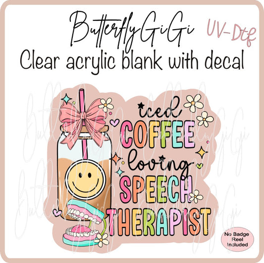 UVDTF Teacher Iced Coffee Speech Therapist
