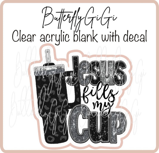 Jesus Fills my Cup Black Cheetah