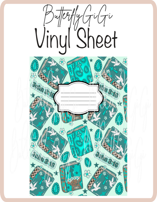 John 3.16 Teal Vinyl Notebook