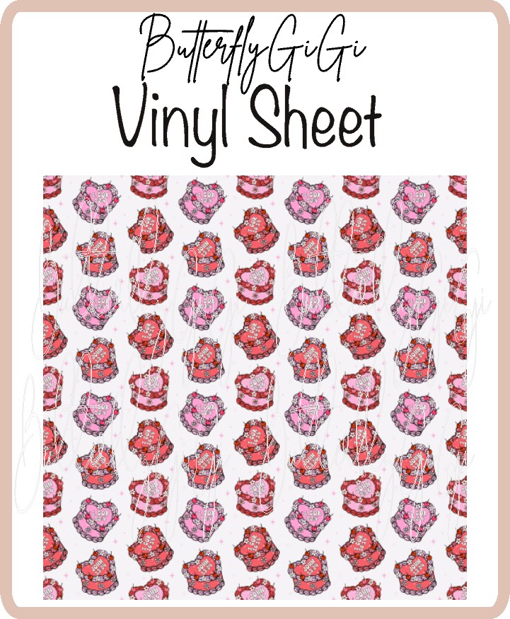 John 3:16 Valentine Cake Vinyl Sheet