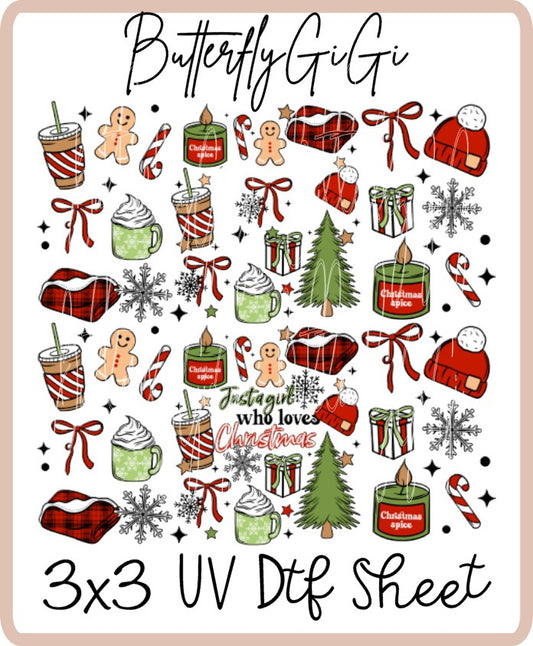 Just girl Xmas Uv Dtf Sheet