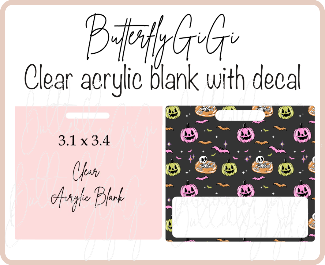 Just Floatin Halloween Badge Buddy Acrylic Blank & Decal