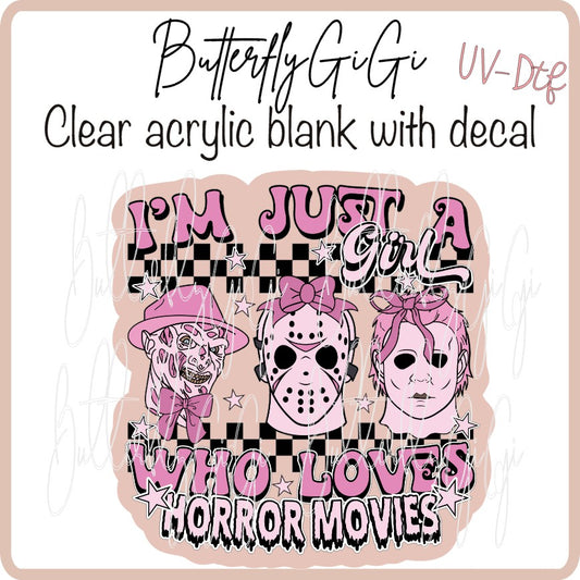 UVDTF Halloween Just girl Horror Movies