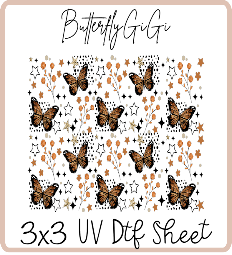 Keep Flying Butterfly 3x3 UVDtf Sheet