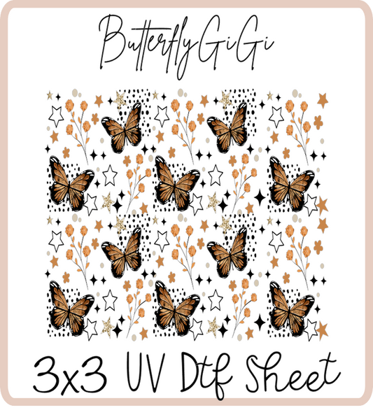 Keep Flying Butterfly 3x3 UVDtf Sheet