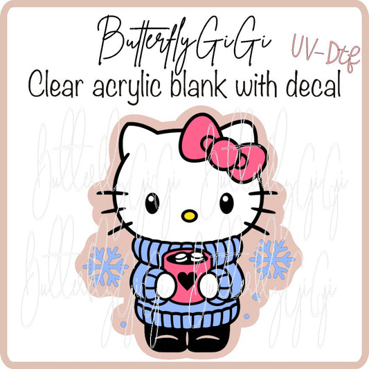Kitty hot Cocoa Uv Dtf