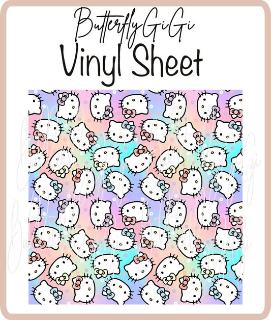 Vinyl Kitty Rainbow  Vinyl Sheet